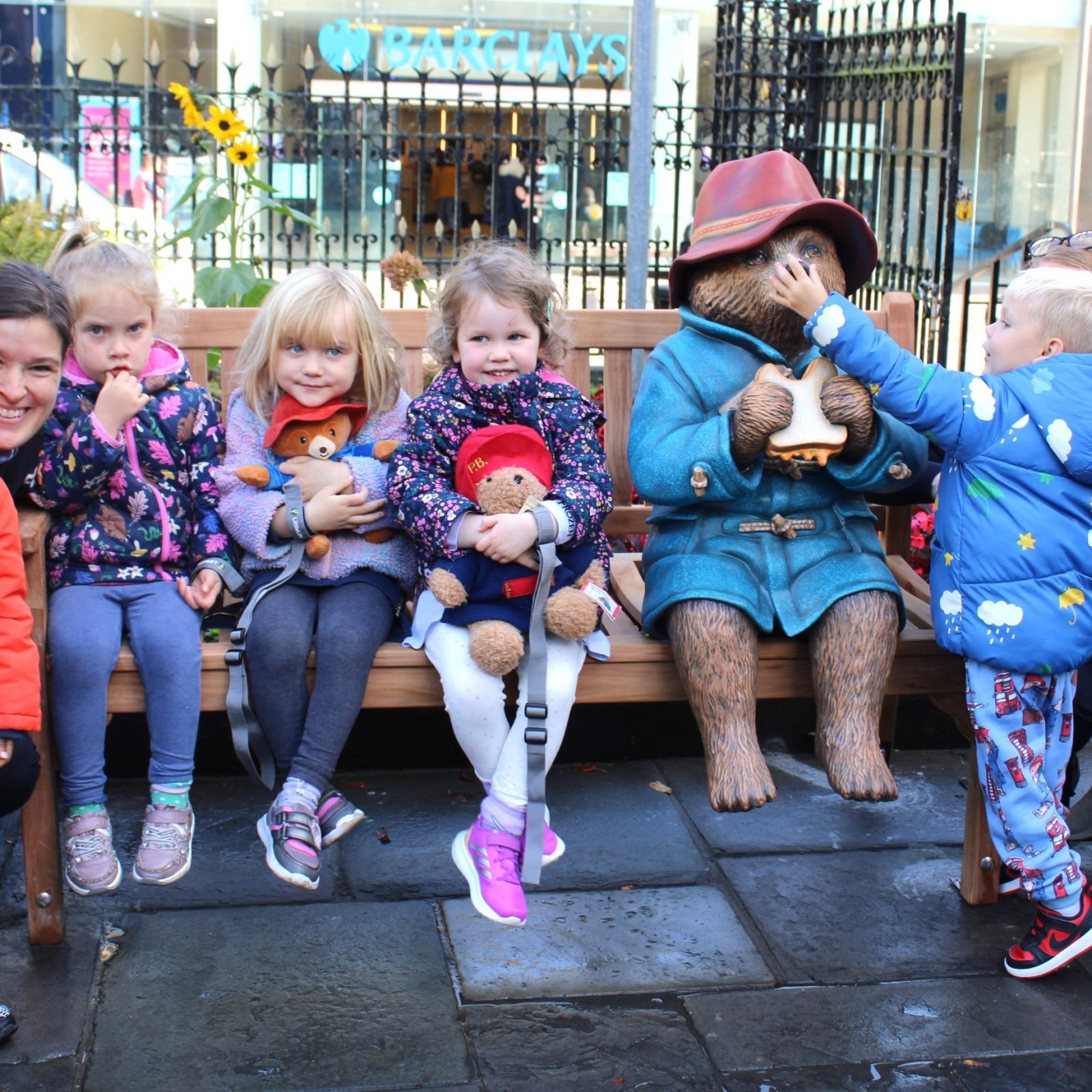 Acorns children meeting Paddington Bear