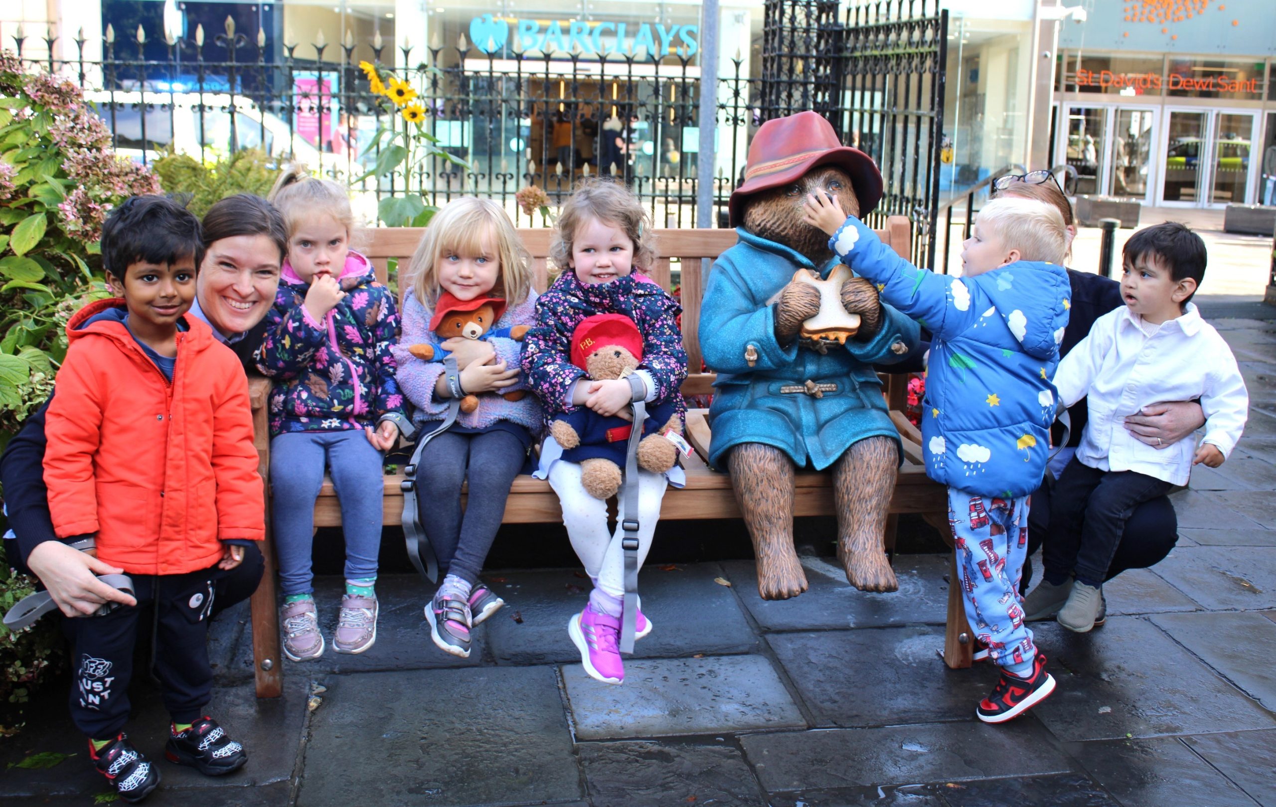 Acorns children meeting Paddington Bear